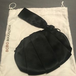 Black satin clutch